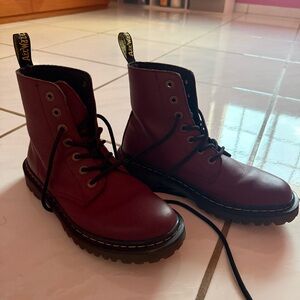 Dr. Martens Burgundy Leather Boots